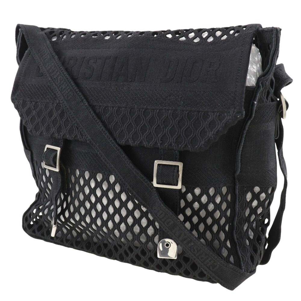 CHRISTIAN DIOR Black Canvas Messenger Shoulder Bag - Picture 2 of 11